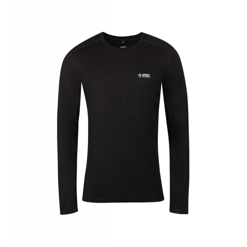 Direct Alpine Furry Long 2.0 black DA panske triko dlouhy rukav 100% Merino