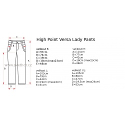 _High Point Versa Lady Pants black damske softshellove prodysne kalhoty zmereno