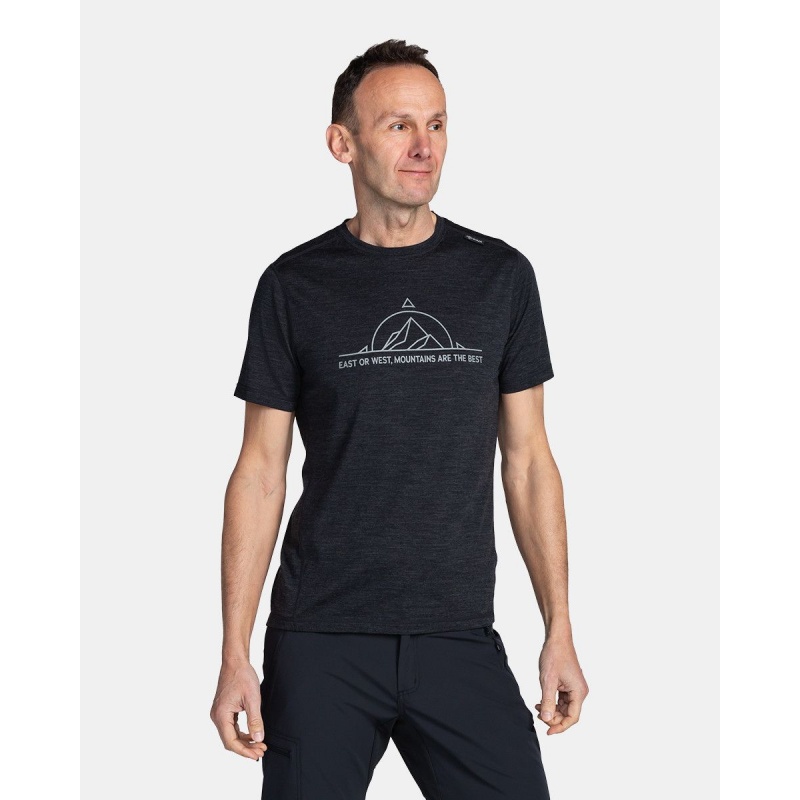 Kilpi Merin-M tmave seda TM0327KIDGY panske triko kratky rukav Merino vlna