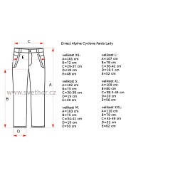 _Direct Alpine Cyclone pants Lady black damske lehke nepromokave sbalitelne kalhoty zmeren