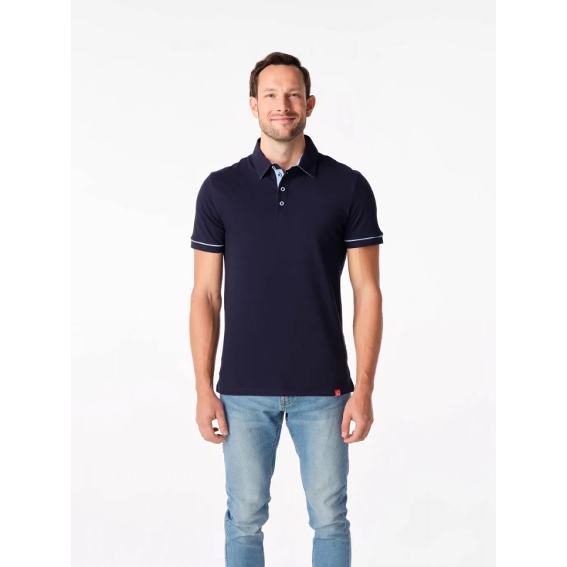 CityZen Antony navy panska polokosile kratky rukav 100 bavlna