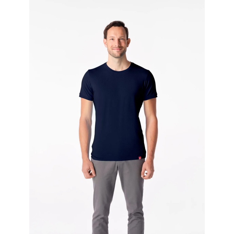 CityZen Davos navy panske triko kratky rukav slim fit 100 bavlna