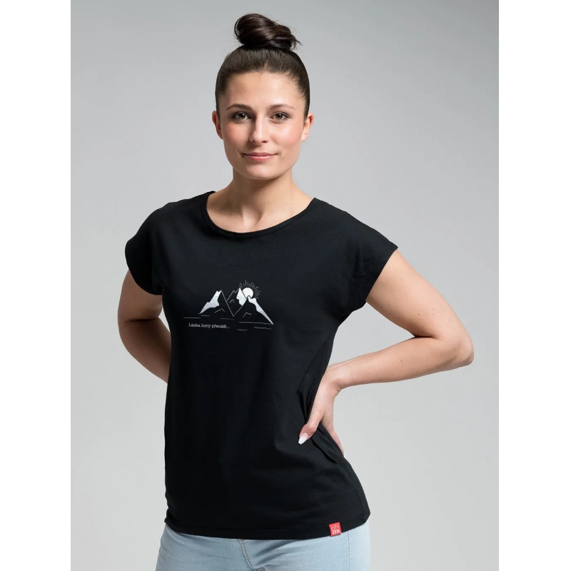 CityZen Alta cerna potisk Laska hory prenasi damske tricko kratky rukav 95 procent bavlna