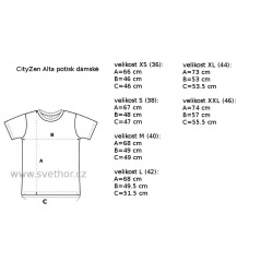 _CityZen Alta cerna potisk Laska hory prenasi damske tricko kratky rukav 95 procent bavlna