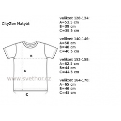 _CityZen Matyas cerne s potiskem detske tricko kratky rukav 100 bavlna zmereno