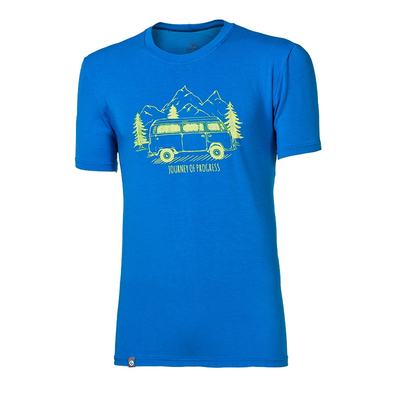 Progres Pioneer Bulli stredne modra panske triko kratky rukav bambus