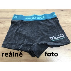 Progres MW SKNZ sedy melir damske sportovni boxerky 100% merino vlna realne foto