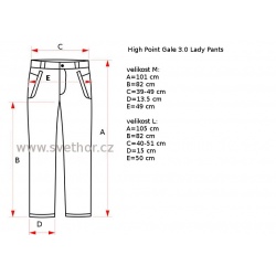 _High Point Gale 3.0 Lady Pants tea berry black damske softshellove kalhoty zmereno