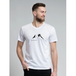 CityZen Bondy bile s potiskem Laska hory prenasi panske triko kratky rukav 100 bavlna