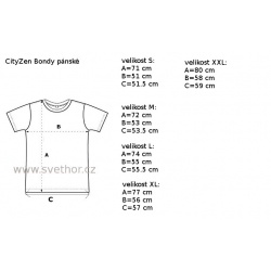 _CityZen Bondy bila panske triko kratky rukav 100 bavlna zmereno