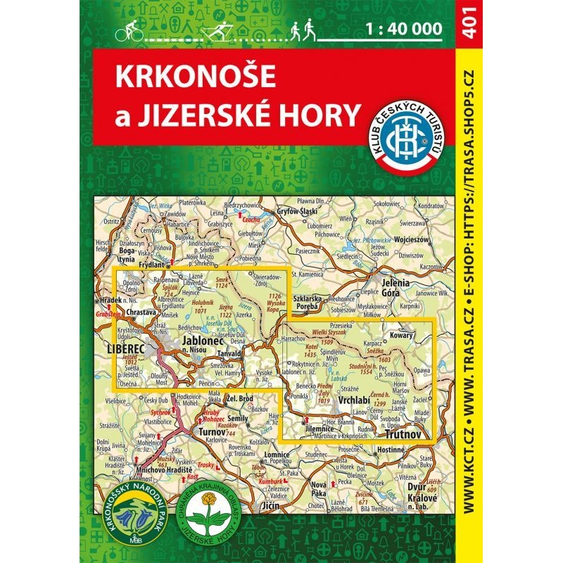 KCT 401 Krkonose a Jizerske hory 40 000 turisticka mapa pesi lyzarska cyklisticka