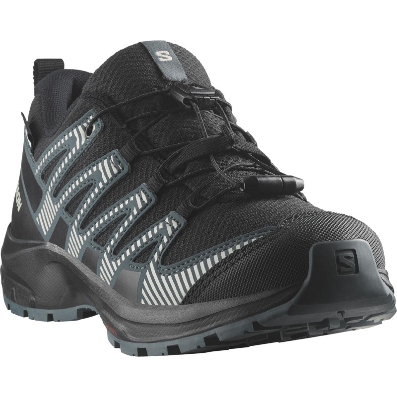 Salomon XA Pro V8 CSWP J 475680 black dark slate detske nizke nepromokave boty