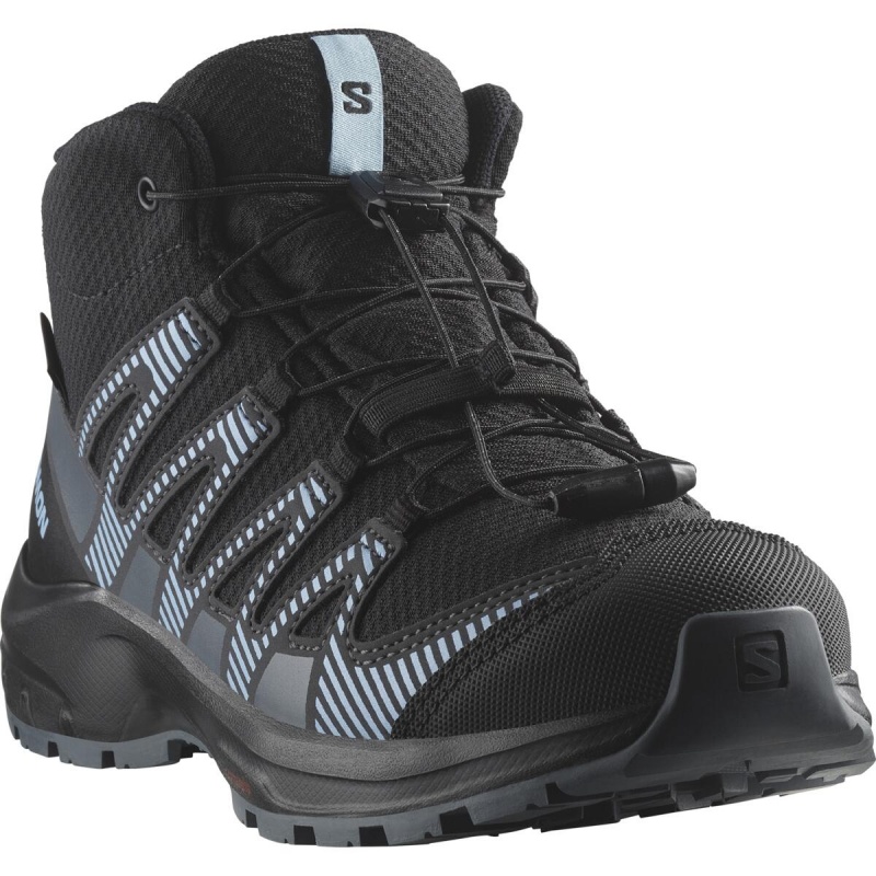 Salomon XA Pro V8 Mid CSWP J 475738 black neptune detske nepromokave trekove boty