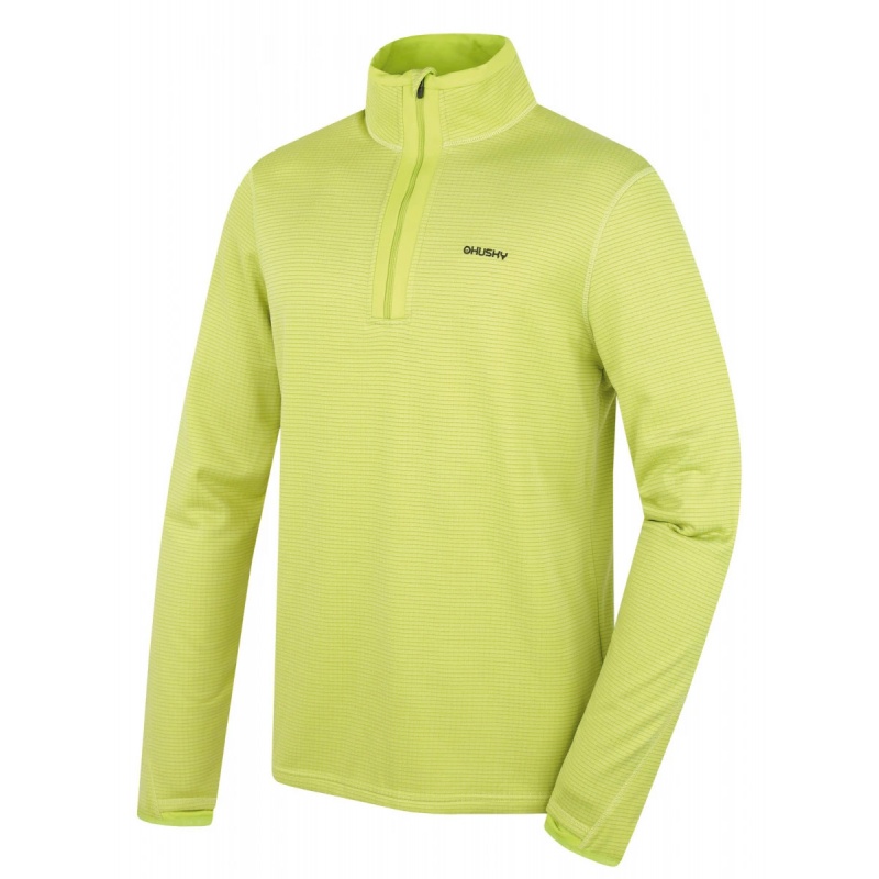 Husky Artic M bright green panska sportovni funkcni tenci mikina s polovicnim zipem