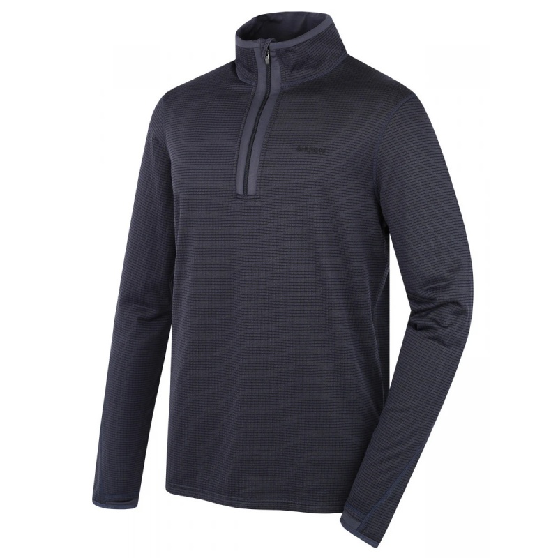 Husky Artic M black blue panska sportovni funkcni tenci mikina s polovicnim zipem