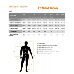 Progres Tabulka velikosti muzi