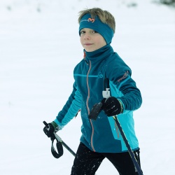 Progres Coolio JKT petrol svetle modra detska lehka softshellova bunda na bezky2