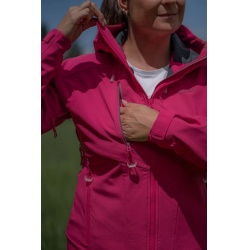 Husky Sevan L pink ruzova damska softshellova celorocni bunda s kapuci 4