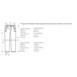 _Progres MB SDND petrol sv modra detske spodky dlouha nohavice bambus merino vlna zmereno