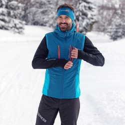 Progres Fantom Vest petrol sv modra panska lehka hybridni vesta DWR na bezky turistiku6