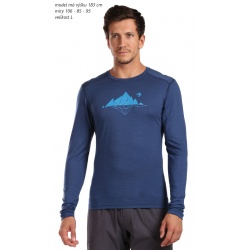 Direct Alpine Furry Long 2 navy glacial lake panske triko dlouhy rukav 100 Merino vlna 1