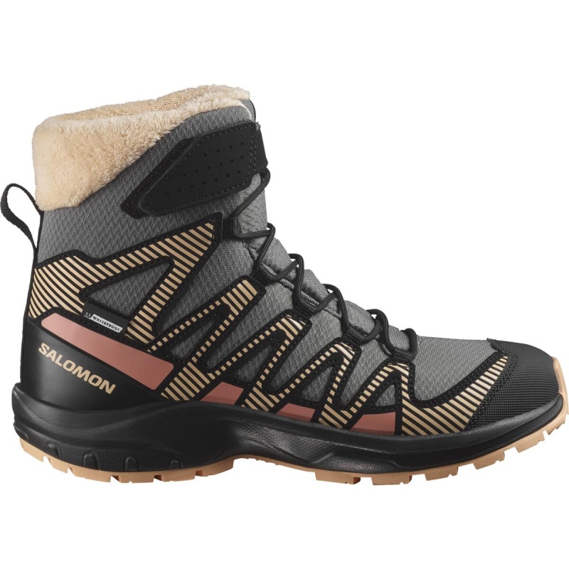 Salomon XA Pro V8 Winter CSWP J 477800 Pewter Black detske zimni nepromokave boty