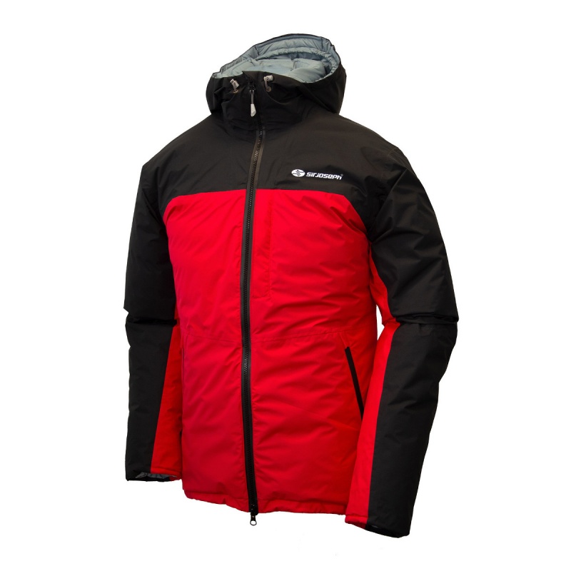 Sir Joseph Sarek Man black red lehka panska perova nepromokava zimni bunda s kapuci