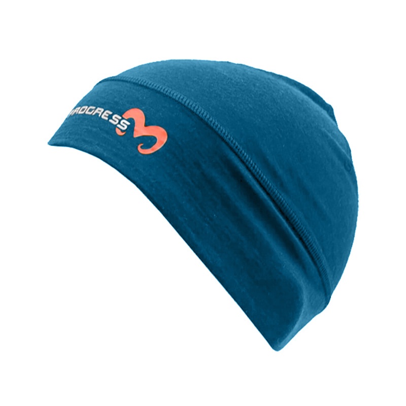 Progres D MW Beanie modry melir unisex funkcni sportovni cepice 100 Merino vlna