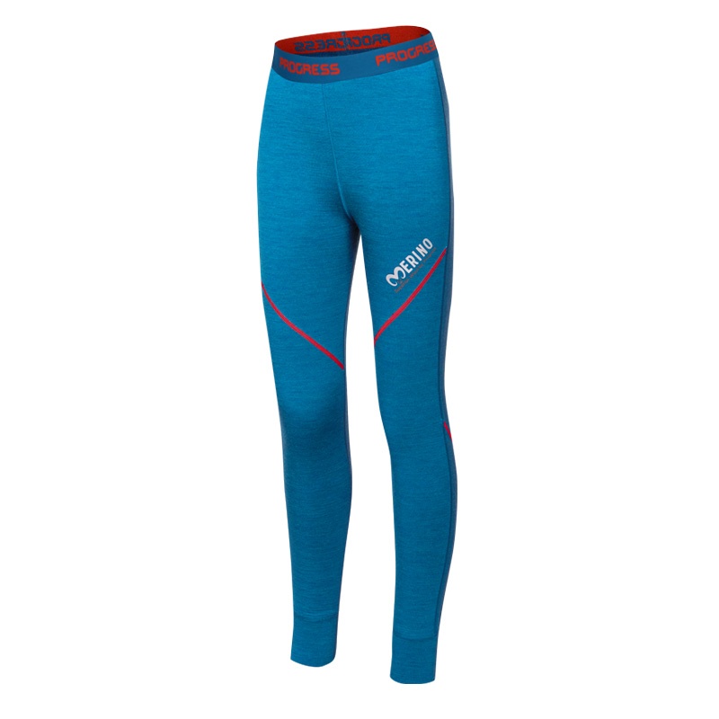 Progres MW SDND petrol melir detske dlouhe spodky 100 merino vlna