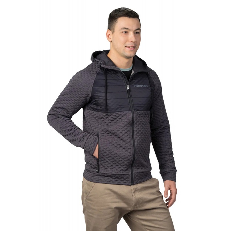 Hannah Quil II asphalt mel anthracite panska funkcni outdoorova celorozepinaci mikina 5