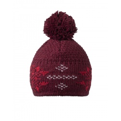 Relax Teide RKH233E tmave cervena unisex zimni pletena cepice s bambuli s primesi vlny