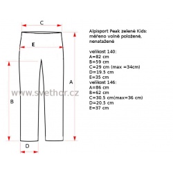 _Alpisport Peak Kids zelena detske softshellove kalhoty Rivertex zmer