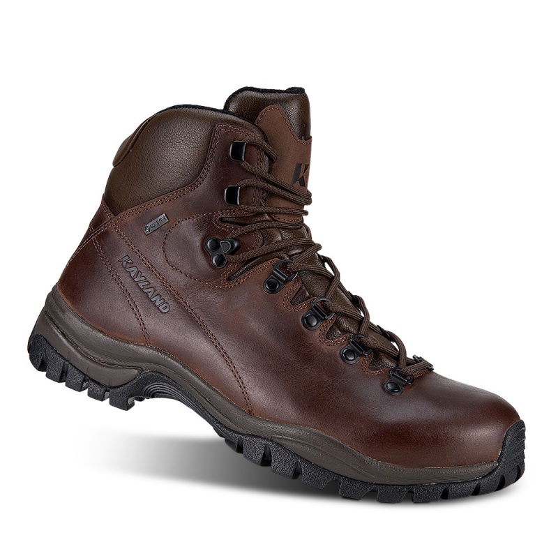 Kayland Cumbria 20 GTX brown unisex panske i damske nepromokave celokozene trekove boty