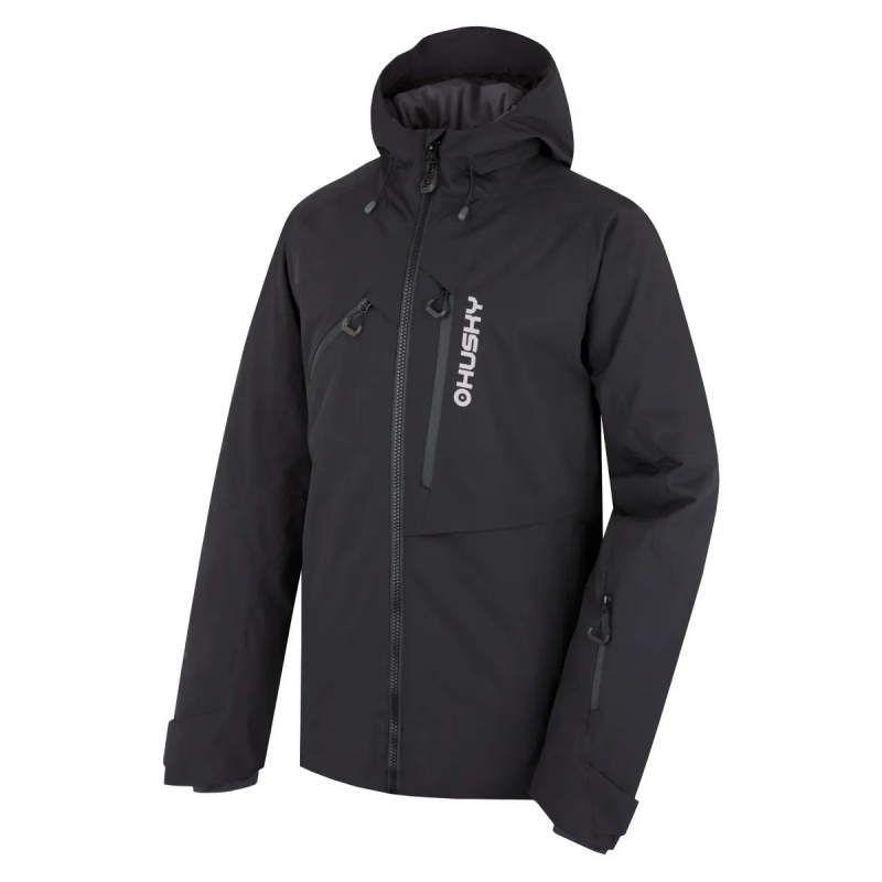Husky Grut M black cerna panska nepromokava zimni lyzarska bunda