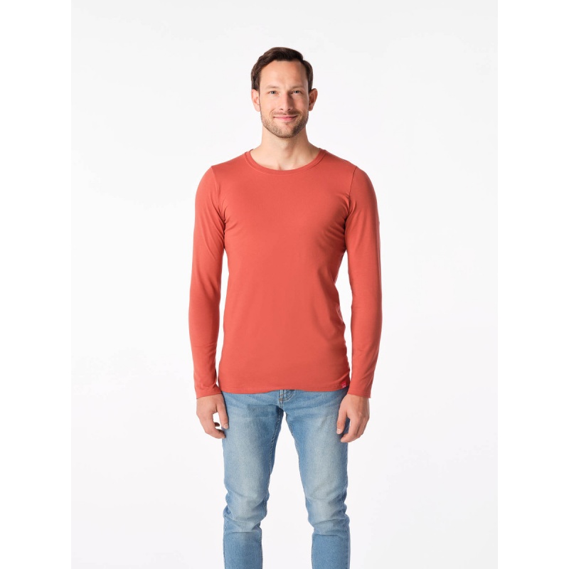 CityZen Cali cihlova panske triko dlouhy rukav 95 bavlna