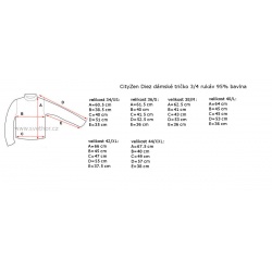 _CityZen Diez cerna damske tricko trictvrtecni rukav 95 bavlna zmereno