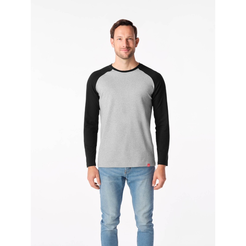 CityZen Fargo seda melanz cerna panske triko dlouhy rukav 95 bavlna