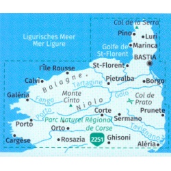 Kompas 2250 Korsika sever 50 000 turisticka mapa oblast
