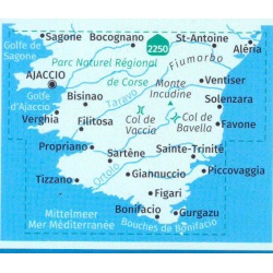 Kompas 2251 Korsika jih 50 000 turisticka mapa oblast