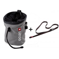 Ocun Push Chalk Bag Belt pytlik na magnezium s opaskem grey sil