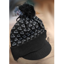 Mercox Zimni pletena cepice s ksiltem cerna se vzorem damska nebo detska 1
