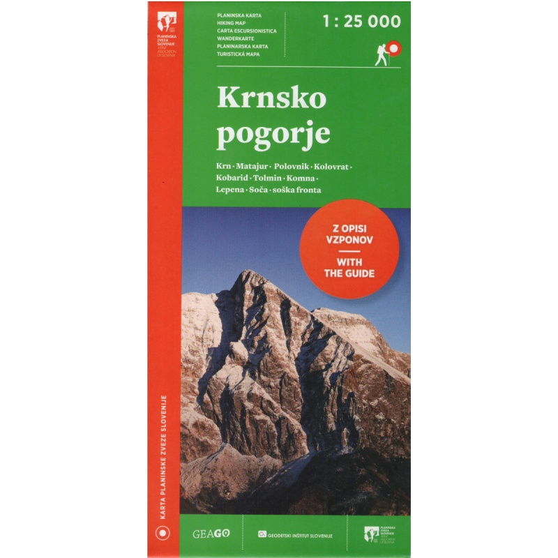Geodetski Krnsko pogorje 25 000 turisticka mapa 25 000 turisticka mapa