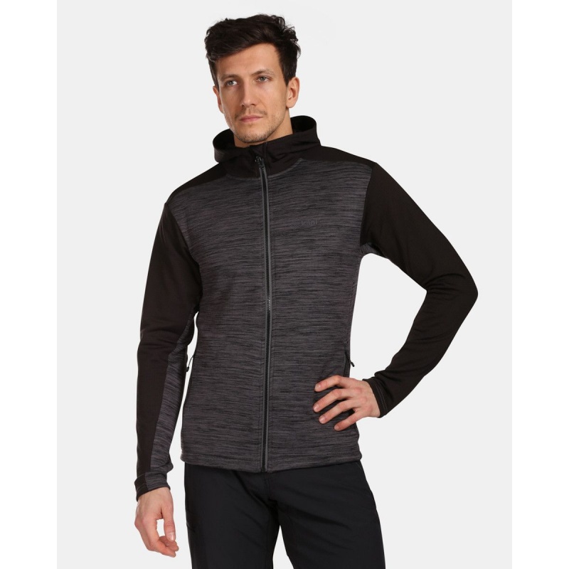 Kilpi Sevelen M cerna TM0204KIBLK panska funkcni sportovni mikina s kapuci