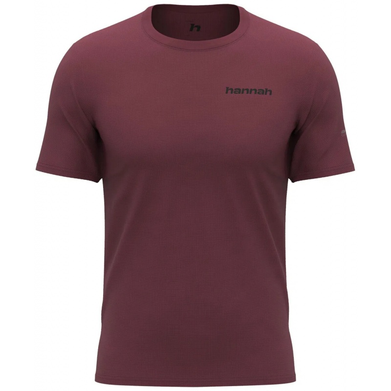 Hannah Wick red mahogany panske funkcni rychleschnouci tricko kratky rukav
