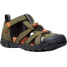 Keen Seacamp II CNX Youth dark olive gold flame detske outdoorove sandaly i do vody
