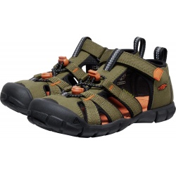 Keen Seacamp II CNX Youth dark olive gold flame detske outdoorove sandaly i do vody 5