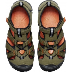 Keen Seacamp II CNX Youth dark olive gold flame detske outdoorove sandaly i do vody 6