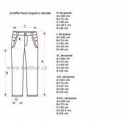 _Schoffel Pants Engadin1 Lady cerne damske turisticke kalhoty zmereno