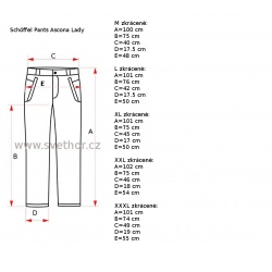 _Schoffel Pants Ascona Lady sede damske lehke turisticke kalhoty zmereno