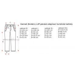 _Hannah Binders zip off anthracite panske odepinaci turisticke kalhoty zmereno